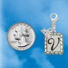 Silver Plated Pebble Border Initial - V - Silver Plated Clip on Charm with Mini Year 2026 Jewelry Ideas and Examples