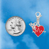 Silver Plated Heartbeat on Red Heart - Silver Plated Clip on Charm with Mini Year 2026 Jewelry Ideas and Examples