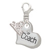 Silver Plated Large ''Coach'' Heart - Silver Plated Clip on Charm with Mini Year 2026: Year to Remember Jewelry Gift - Celebrations