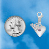 Silver Plated Large Light Purple Crystal Heart - Silver Plated Clip on Charm with Mini Year 2026 Jewelry Ideas and Examples