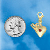 Gold-tone Large Maroon Crystal Heart - Gold-tone Plated Clip on Charm with Mini Year 2026 Jewelry Ideas and Examples