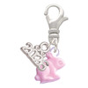 Mini Pink Bunny - Silver Plated Clip on Charm with Mini Year 2026: Year to Remember Jewelry Gift - Celebrations