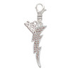 Silver Plated Large Clear AB Crystal Lightning Bolt - Silver Plated Clip on Charm with Mini Year 2026: Year to Remember Jewelry Gift - Celebrations