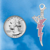Silver Plated Large Hot Pink Crystal Lightning Bolt - Silver Plated Clip on Charm with Mini Year 2026 Jewelry Ideas and Examples