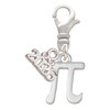 Silver Plated Medium Pi - Silver Plated Clip on Charm with Mini Year 2026: Year to Remember Jewelry Gift - Celebrations