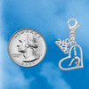 Silver Plated Gymnast in Heart - Silver Plated Clip on Charm with Mini Year 2026 Jewelry Ideas and Examples
