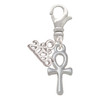 Silver Plated Small Ankh - Silver Plated Clip on Charm with Mini Year 2026: Year to Remember Jewelry Gift - Celebrations