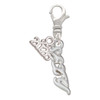 Silver Plated Small Sexy Script - Silver Plated Clip on Charm with Mini Year 2026: Year to Remember Jewelry Gift - Celebrations