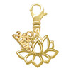 Gold-tone Lotus Outline - Gold-tone Plated Clip on Charm with Mini Year 2026: Year to Remember Jewelry Gift - Celebrations