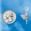 Silver Plated Small Golf Ball on Tee - Silver Plated Clip on Charm with Mini Year 2026 Jewelry Ideas and Examples