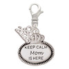 Keep Calm Mom is Here - Silver Plated Clip on Charm with Mini Year 2026: Year to Remember Jewelry Gift - Celebrations