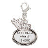 Silver Plated Keep Calm Aunt is Here - Silver Plated Clip on Charm with Mini Year 2026: Year to Remember Jewelry Gift - Celebrations