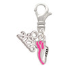 Silver Plated Mini Hot Pink Running Shoe - Silver Plated Clip on Charm with Mini Year 2026: Year to Remember Jewelry Gift - Celebrations