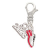 Silver Plated Mini Red Running Shoe - Silver Plated Clip on Charm with Mini Year 2026: Year to Remember Jewelry Gift - Celebrations