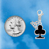 Silver Plated Card Suit - Black Club - Silver Plated Clip on Charm with Mini Year 2026 Jewelry Ideas and Examples