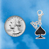 Silver Plated Card Suit - Black Spade - Silver Plated Clip on Charm with Mini Year 2026 Jewelry Ideas and Examples