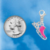 Silver Plated 3-D Hot Pink Ice Skate - Silver Plated Clip on Charm with Mini Year 2026 Jewelry Ideas and Examples