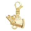 Gold-tone Mini Megaphone - Gold-tone Plated Clip on Charm with Mini Year 2026: Year to Remember Jewelry Gift - Celebrations