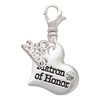 Silver Plated Large Matron of Honor Heart - Silver Plated Clip on Charm with Mini Year 2026: Year to Remember Jewelry Gift - Celebrations