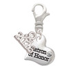 Silver Plated Small Matron of Honor Heart - Silver Plated Clip on Charm with Mini Year 2026: Year to Remember Jewelry Gift - Celebrations
