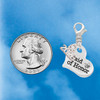 Silver Plated Large Maid of Honor Heart - Silver Plated Clip on Charm with Mini Year 2026 Jewelry Ideas and Examples