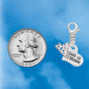 Silver Plated Small Maid of Honor Heart - Silver Plated Clip on Charm with Mini Year 2026 Jewelry Ideas and Examples