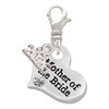 Silver Plated Large Mother of the Bride Heart - Silver Plated Clip on Charm with Mini Year 2026: Year to Remember Jewelry Gift - Celebrations