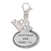 Silver Plated Keep Calm and Chive On - Silver Plated Clip on Charm with Mini Year 2026: Year to Remember Jewelry Gift - Celebrations