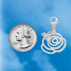 Silver Plated Large Rose Outline - Silver Plated Clip on Charm with Mini Year 2026 Jewelry Ideas and Examples