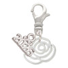 Silver Plated Small Rose Outline - Silver Plated Clip on Charm with Mini Year 2026: Year to Remember Jewelry Gift - Celebrations