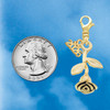 Gold-tone Stemmed Rose - Gold-tone Plated Clip on Charm with Mini Year 2026 Jewelry Ideas and Examples