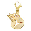 Gold-tone Hummingbird Disc - Gold-tone Plated Clip on Charm with Mini Year 2026: Year to Remember Jewelry Gift - Celebrations