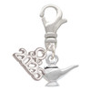 Silver Plated Aladdin's Lamp - Silver Plated Clip on Charm with Mini Year 2026: Year to Remember Jewelry Gift - Celebrations