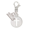 Silver Plated Cross Silhouette - Silver Plated Clip on Charm with Mini Year 2026: Year to Remember Jewelry Gift - Celebrations
