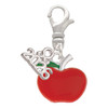 Silver Plated Small Red Apple - Silver Plated Clip on Charm with Mini Year 2026: Year to Remember Jewelry Gift - Celebrations