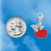 Silver Plated Small Red Apple - Silver Plated Clip on Charm with Mini Year 2026 Jewelry Ideas and Examples