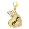 Gold-tone Script Mom Heart - Gold-tone Plated Clip on Charm with Mini Year 2026: Year to Remember Jewelry Gift - Celebrations