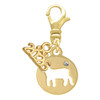 Gold-tone Lamb Silhouette - Gold-tone Plated Clip on Charm with Mini Year 2026: Year to Remember Jewelry Gift - Celebrations