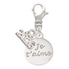 Silver Plated Je T'aime Disc - Silver Plated Clip on Charm with Mini Year 2026: Year to Remember Jewelry Gift - Celebrations