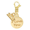 Gold-tone I Love You Disc - Gold-tone Plated Clip on Charm with Mini Year 2026: Year to Remember Jewelry Gift - Celebrations