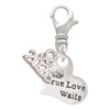 Silver Plated Small True Love Waits Heart - Silver Plated Clip on Charm with Mini Year 2026: Year to Remember Jewelry Gift - Celebrations