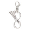 Te Amo Infinity Sign - Silver Plated Clip on Charm with Mini Year 2026: Year to Remember Jewelry Gift - Celebrations