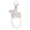 Silver Plated Large Owl Outline - Silver Plated Clip on Charm with Mini Year 2026: Year to Remember Jewelry Gift - Celebrations