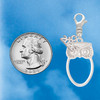 Silver Plated Large Owl Outline - Silver Plated Clip on Charm with Mini Year 2026 Jewelry Ideas and Examples