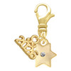 Gold-tone Hexagram Star - Gold-tone Plated Clip on Charm with Mini Year 2026: Year to Remember Jewelry Gift - Celebrations