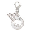 Silver Plated Elephant Silhouette - Silver Plated Clip on Charm with Mini Year 2026: Year to Remember Jewelry Gift - Celebrations