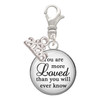 Silver Plated Domed You are more Loved - Silver Plated Clip on Charm with Mini Year 2026: Year to Remember Jewelry Gift - Celebrations