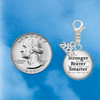 Silver Plated Domed Stronger Braver Smarter - Silver Plated Clip on Charm with Mini Year 2026 Jewelry Ideas and Examples