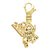 Gold-tone Mini 3-D Elephant - Gold-tone Plated Clip on Charm with Mini Year 2026: Year to Remember Jewelry Gift - Celebrations