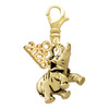 Gold-tone 3-D Elephant - Gold-tone Plated Clip on Charm with Mini Year 2026: Year to Remember Jewelry Gift - Celebrations